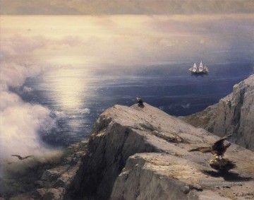 un paysage côtier rocheux dans la mer Egée 1884 Ivan Aivazovsky Peinture à l'huile